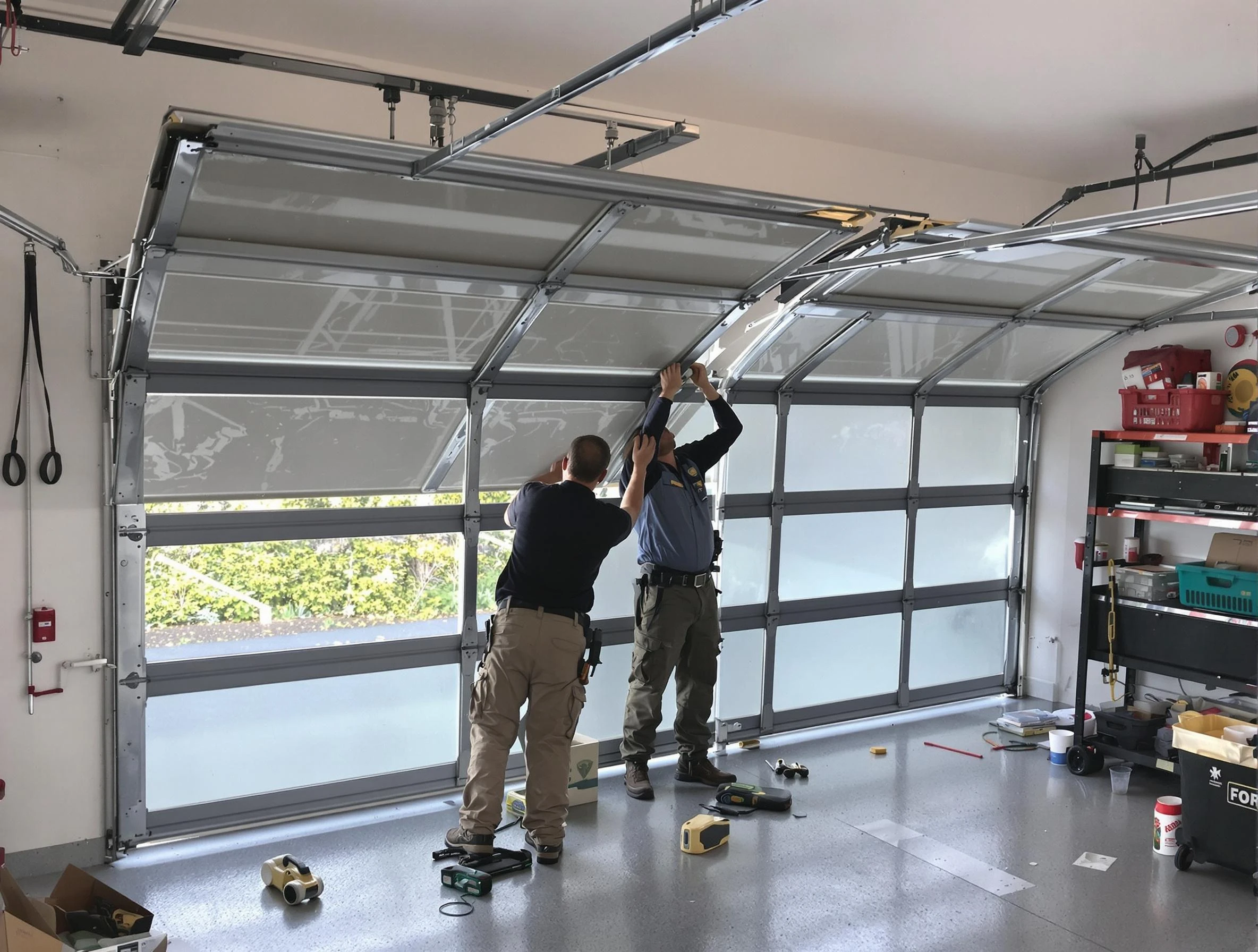 Fort Lauderdale Garage Door Repair expert performing precise panel replacement on Fort Lauderdale garage door