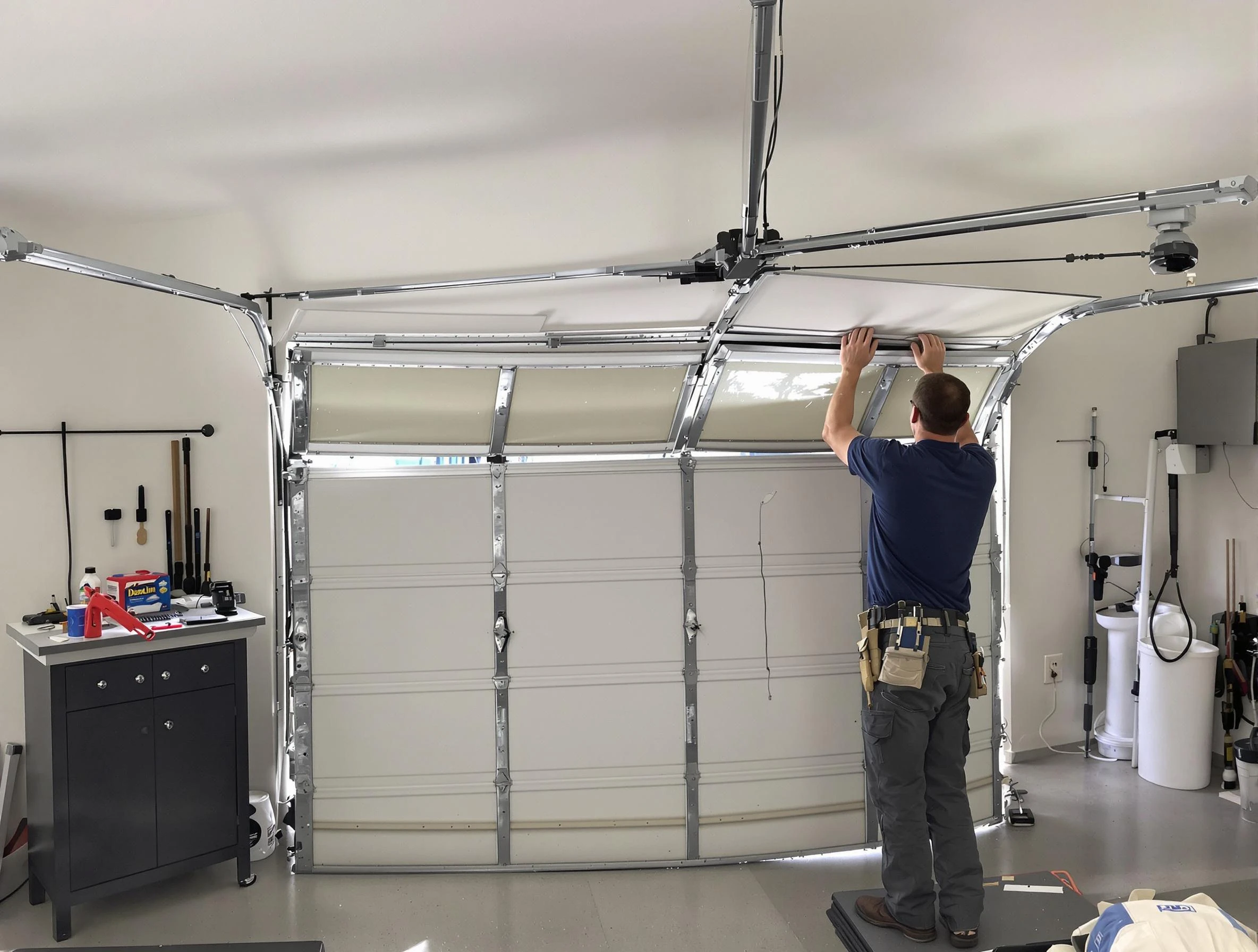 Fort Lauderdale Garage Door Repair specialist performing precise section replacement on Fort Lauderdale garage door
