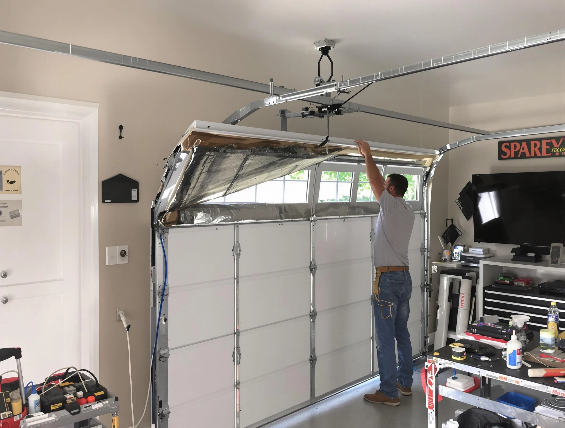 Garage door section replacement by Fort Lauderdale Garage Door Repair in Fort Lauderdale